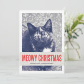 赤かわいいMeowy Christmas Petフォトフラットカード シーズンカード (スタンド正面)
