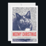 赤かわいいMeowy Christmas Petフォトフラットカード シーズンカード<br><div class="desc">これらの「メオウィクリスマス」のホリデーカードはフェスティバルスタイリッシュで、このクリスマスシーズンに最適!</div>