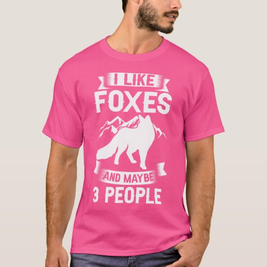 赤かわいおもしろいオレンジフェンネックキツネ Tシャツ (正面)