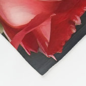 赤かわいらしいバラの水絵を描色 フリースブランケット (角)