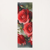 赤かわいらしいバラの水絵を描色 ヨガマット (裏面)