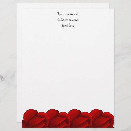 赤かわいらしいパーソナライズされた レターヘッド (正面/裏面)