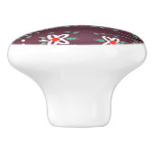 赤かわいらしい小さなキャビネットの引き セラミックノブ (側面)