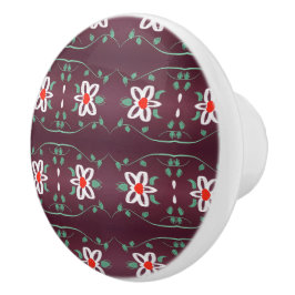 赤かわいらしい小さなキャビネットの引き セラミックノブ