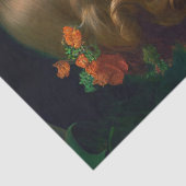 赤かわいらしい花を持つヴィンテージの少女 薄葉紙 (詳細)