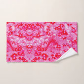 赤かわいらしい花 バスタオルセット (ハンドタオル)