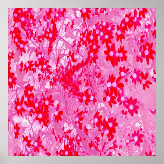 赤かわいらしい花 ポスター (正面)