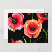 赤かわいらしい花 ポストカード (正面/裏面)