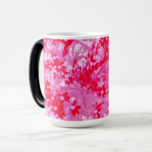 赤かわいらしい花 モーフィングマグカップ (正面左)