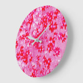 赤かわいらしい花 ラージ壁時計 (傾斜)