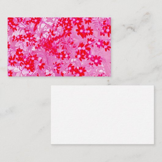 赤かわいらしい花 名刺 (正面/裏面)