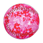 赤かわいらしい花 野球ボール (正面左)