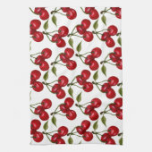 赤かわいらしさくらんぼ水彩 キッチンタオル (縦)