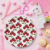 赤かわいらしさくらんぼ水彩 ペーパープレート (パーティー)
