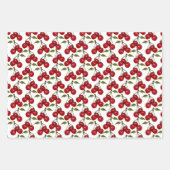 赤かわいらしさくらんぼ水色 ラッピングペーパーシート (正面3)