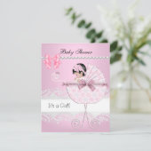 赤かわいらしちゃんシャワーかわいい赤ちゃんガールピンクヴィンテージ 招待状 (スタンド正面)