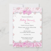 赤かわいらしちゃんシャワーガールフローラピンク傘 招待状 (裏面)