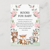 赤かわいらしちゃん少女のためのピンクのウッドランドの動物書 エンクロージャーカード (正面)