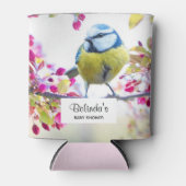 赤かわいらしちゃん枝付きシャワーに青と黄色の鳥 缶クーラー (正面)