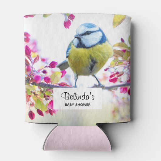 赤かわいらしちゃん枝付きシャワーに青と黄色の鳥 缶クーラー (裏面)