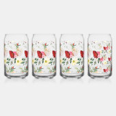 赤かわいらしとクリームの花模様 ガラス缶 (左)