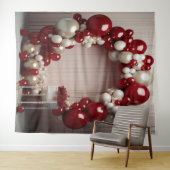 赤かわいらしと灰色のバルーンアーつるチ タペストリー (インサイチュ(横))