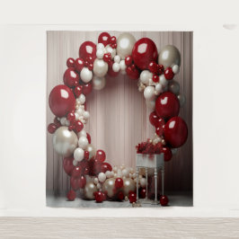 赤かわいらしと灰色のバルーンアーつるチ タペストリー