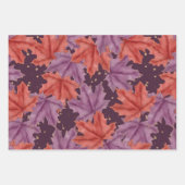 赤かわいらしと紫の紅葉と花 ラッピングペーパーシート (正面)