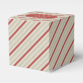 赤かわいらしと緑のストライプバッジ フェイバーボックス (正面サイド)