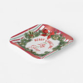 赤かわいらしと緑のリース紙プレート ペーパープレート (傾斜あり)