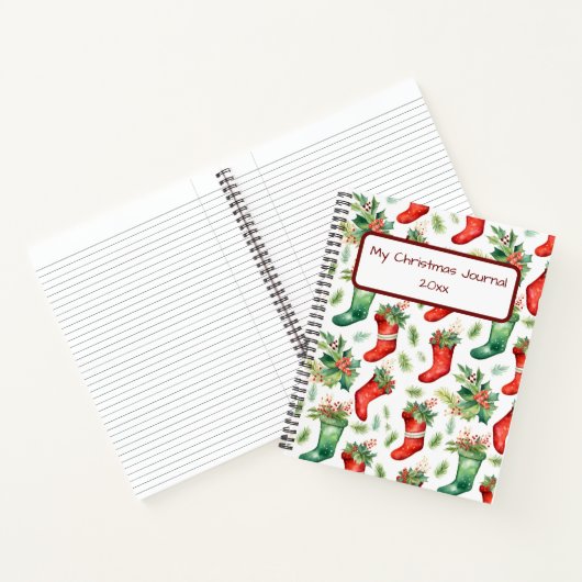 赤かわいらしと緑の水色のストッキング ノートブック (内部)