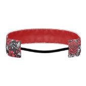 赤かわいらしと黒と白のバラ、ハート アスレチックヘッドバンド (裏面)