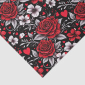 赤かわいらしと黒と白のバラ、ハート 薄葉紙 (詳細)