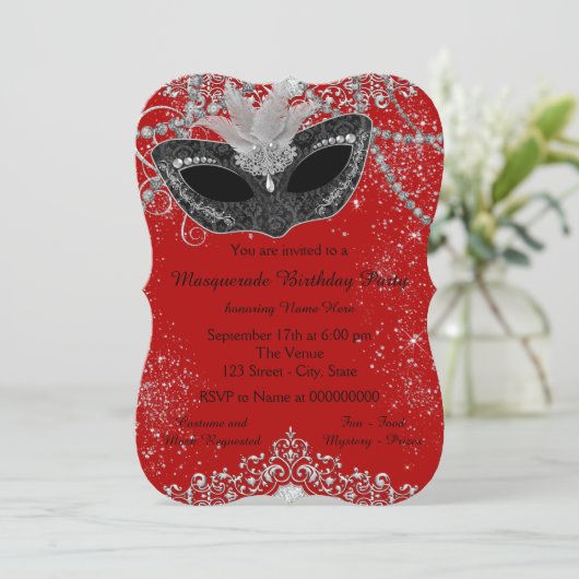 赤かわいらしと黒の仮装パーティー 招待状 (スタンド正面)