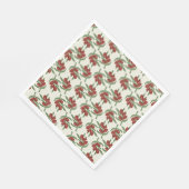 赤かわいらしオリーブ模様紙ナプキン スタンダードランチョンナプキン (角)
