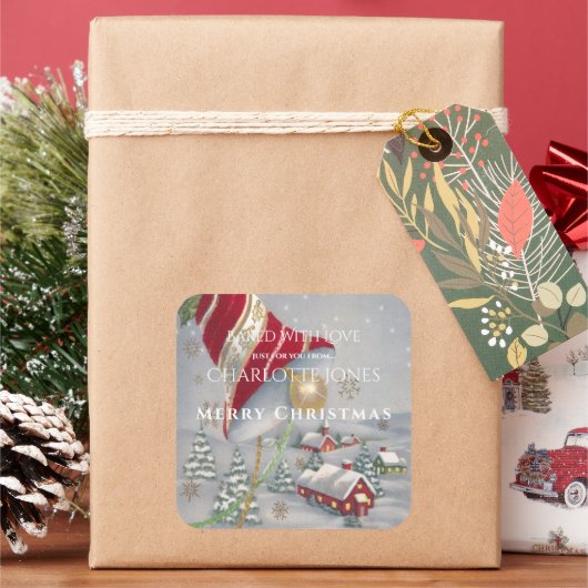 赤かわいらしクリスマスベルカントリービレッジ スクエアシール (クリスマス)