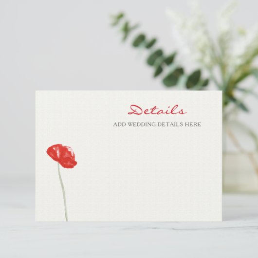 赤かわいらしケシフローラ結婚ズ エンクロージャーカード (スタンド正面)