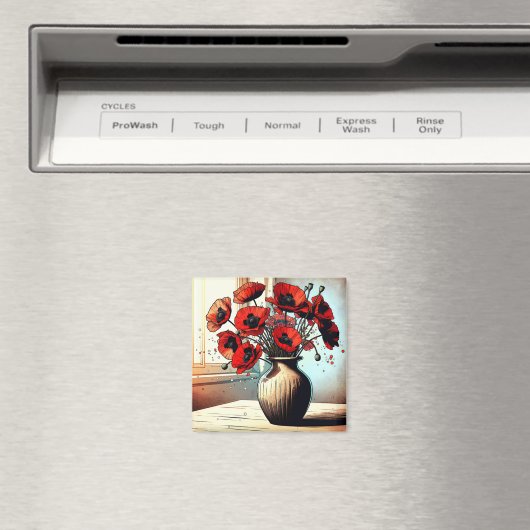 赤かわいらしケピーの花瓶 マグネット (インサイチュ (食洗機))