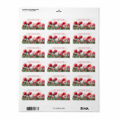 赤かわいらしチューリップ差出人住所ラベル ラベル (フルシート)