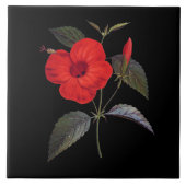 赤かわいらしハイビスカス タイル (正面)