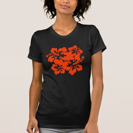 赤かわいらしハイビスカスTシャツ Tシャツ (正面)