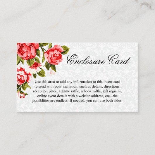 赤かわいらしバラフローラ エンクロージャーカード (正面)