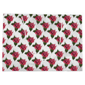 赤かわいらしバラ模様 ラージペーパーバッグ (裏面)