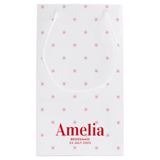 赤かわいらしピンクスターズ花嫁プロポーザル抱き枕 スモールペーパーバッグ (裏面)