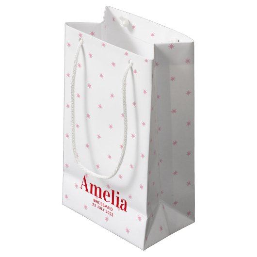 赤かわいらしピンクスターズ花嫁プロポーザル抱き枕 スモールペーパーバッグ (正面アングル)