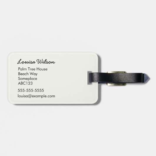 赤かわいらしポインセエレガントティア水色の花 ラゲッジタグ (裏面横)