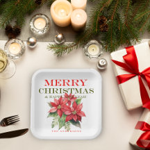 赤かわいらしポインセチア花メリークリスマスパーティー