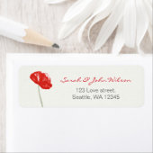 赤かわいらしポピーフローラ住所 シール (インサイチュ)