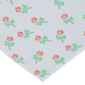 赤かわいらしローズミニマリストパターンパステルブルー ショートテーブルランナー (コーナー)