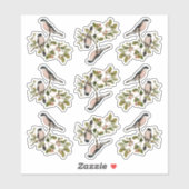 赤かわいらしヴィンテージの鳥 シール (シート)